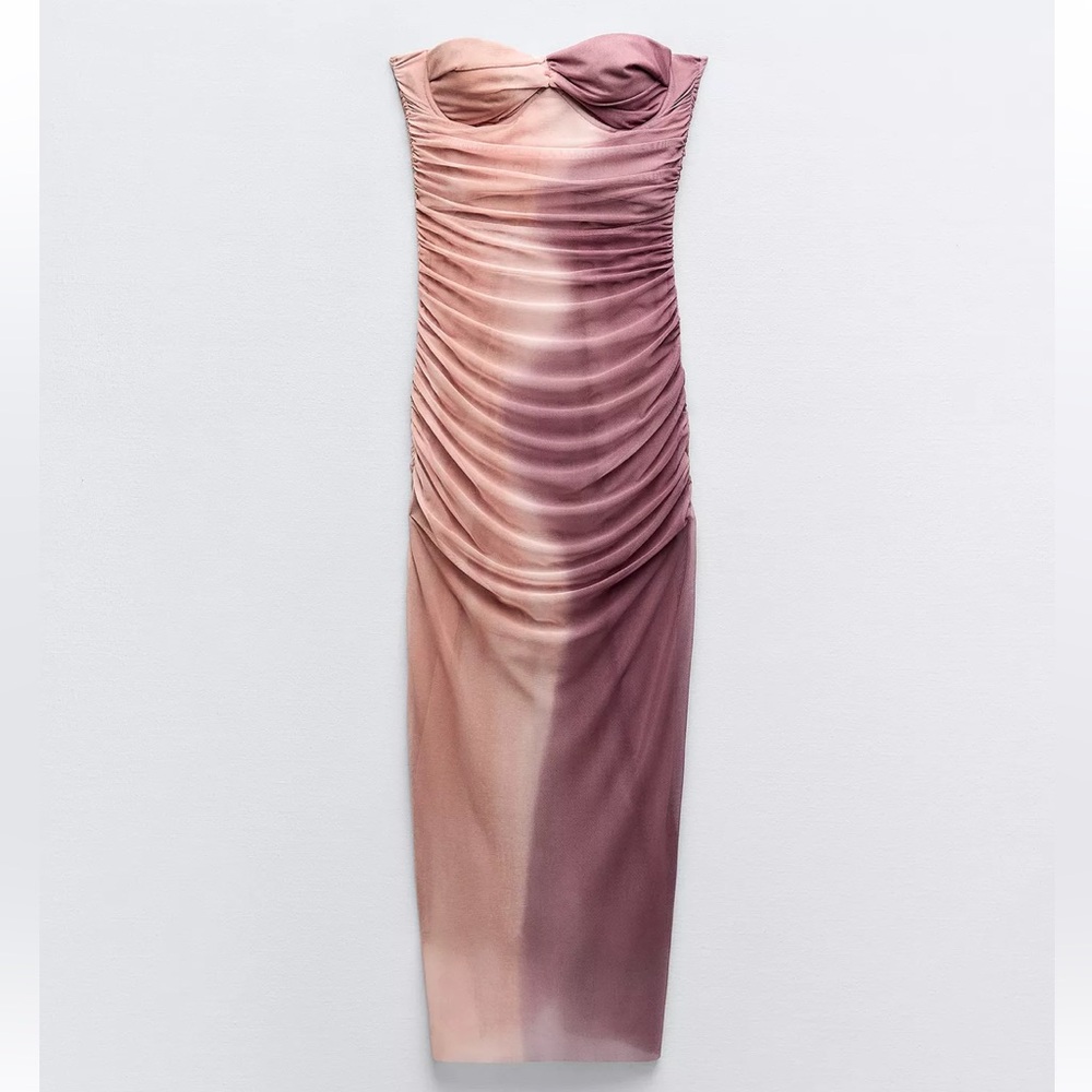 Elegant Pink Strapless Dress Midi/Maxi Dress Size Large Worn Once